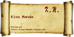 Kiss Manda névjegykártya